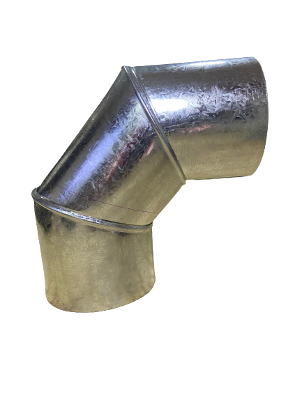 Codo Galvanizado 90° para Ducto (4" a 10") | Espesores 0.5 y 0.8 mm - 4" / 0.5 mm (Estándar)