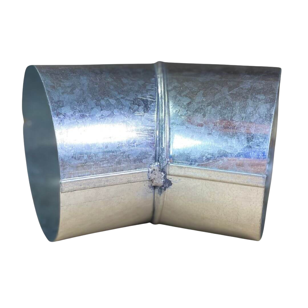 Codo Galvanizado 45° para Ducto (4" a 10") | Espesores 0.5 y 0.8 mm - 4" / 0.5 mm (Estándar)